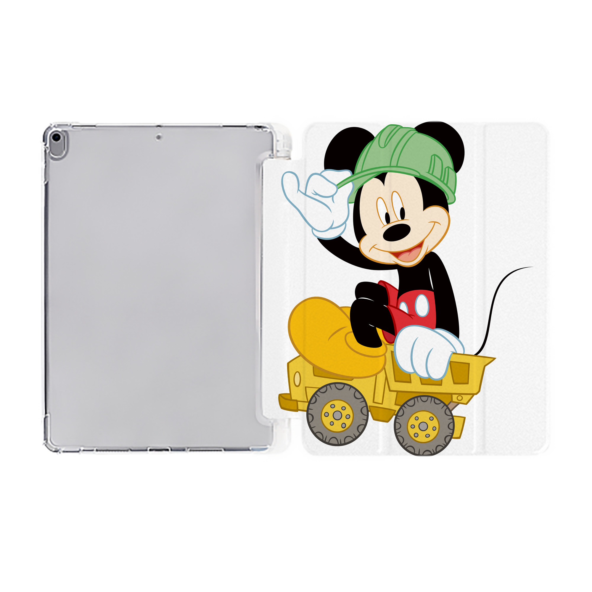 ミッキーマウス Mickey Mouse IPad ケース ペン収納付き 三つ折りスタンド PUレザー×シリコン 対応機種9.5/10.5/10.9インチ